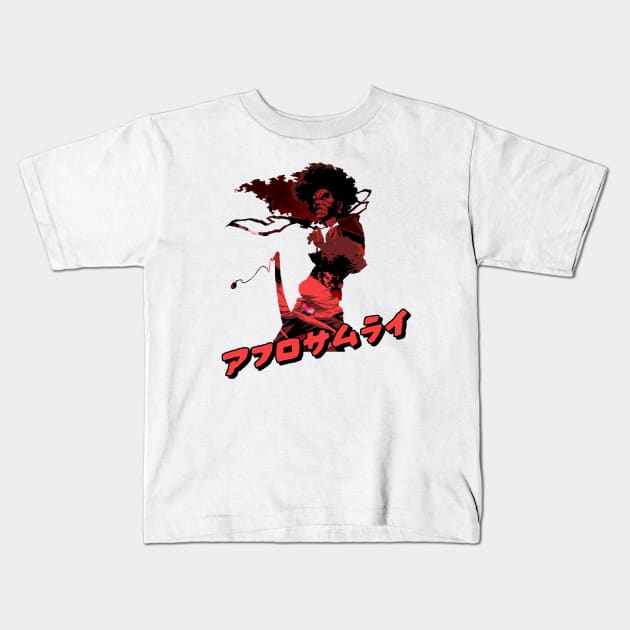 Afro Samurai - double exposure Kids T-Shirt by HANASUISI